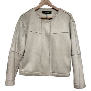Zara Basic Faux Suede Jacket – Neutral Beige (Size L)